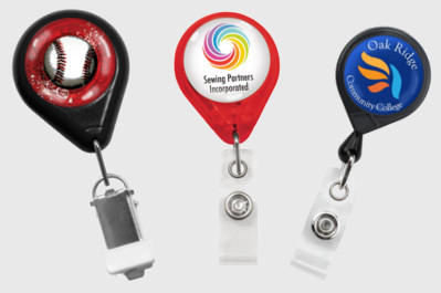 Three custom badge reels from Brady People ID