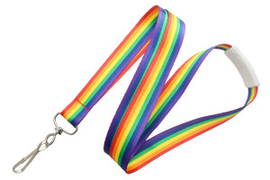 preprinted rainbow lanyard